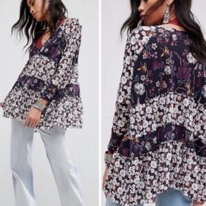 Free People Multicolor Floral Blouse